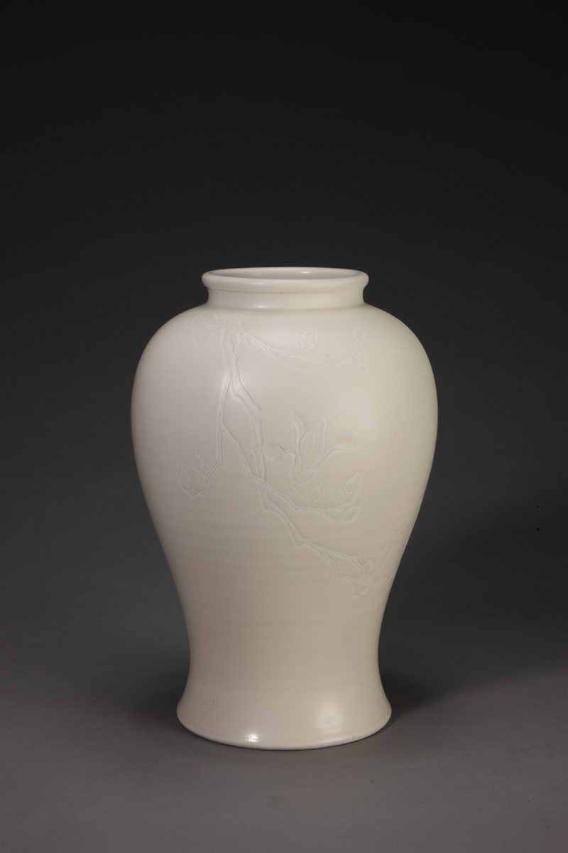 图片[1]-Dehua kiln white glaze carved magnolia-China Archive